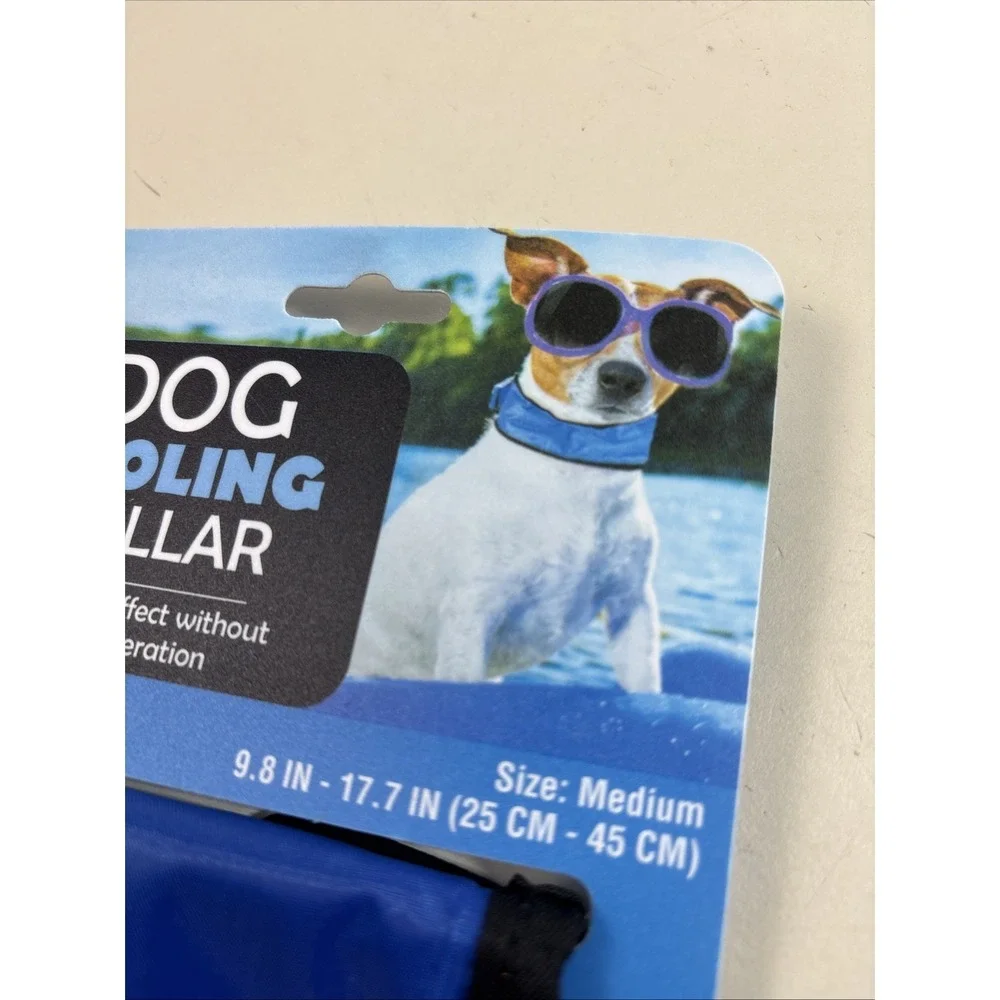 Cooling Collar for Medium/Small Dogs Blue No Refrigeration Required Hiking Sport